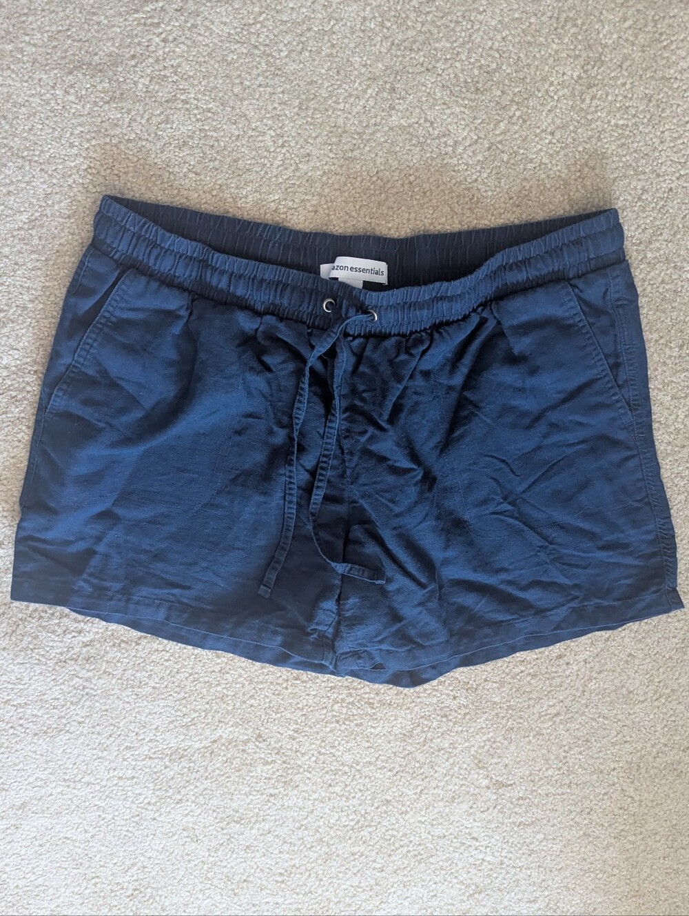 Amazon Essentials Linen-Blend Pull-On Shorts — Navy